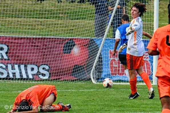 photo of What just happened here - as Pateadores San Diego player in blue is about to score