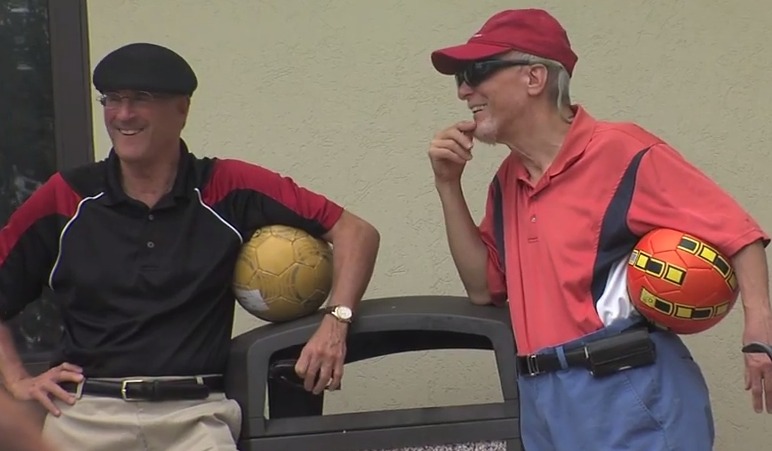 photo of footgolf players