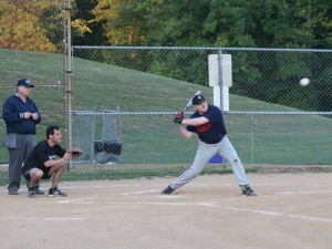 photo of adult softball game