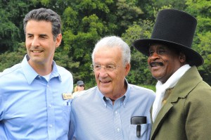 photo of John Sarbarnes, Paul Sarbanes and Isiah Leggett at U.S. Capital for a Day celebration in Brookeville