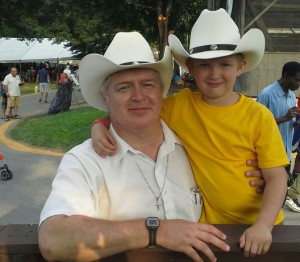 photo of father and son at Montgomery County Agricultural Fair