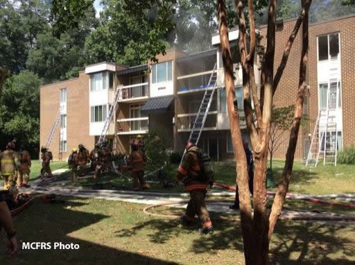 photo of apartment fire in Aspen Hill