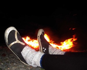 photo of feet on fire