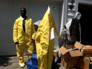 Bobby Smith prepares items for shipment to Sierra Leone to help with Ebola outbreak.  PHOTO | Bobby Smith