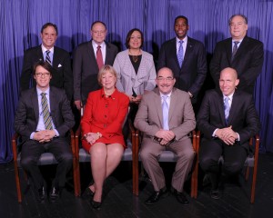 18th County Council … The 18th County Council of Montgomery County was inaugurated on Dec. 1, 2014. Each member was elected to a four-year term. Seated, left to right: Hans Riemer, Nancy Floreen, George Leventhal and Tom Hucker. Standing: Roger Berliner, Sidney Katz, Nancy Navarro, Craig Rice and Marc Elrich.  Photo | Clark W. Day 