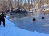Montgomery County Firefighters Practice Icy Pond Rescue Operations in Potomac for slider 450 x 280 v2