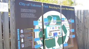 photo of sign in Takoma Park about the city's recycling efforts