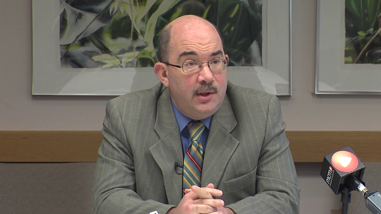 photo of montgomery county council president george leventhal at feb 2 media briefing