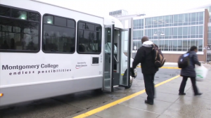 photo of bus shuttle between campuses