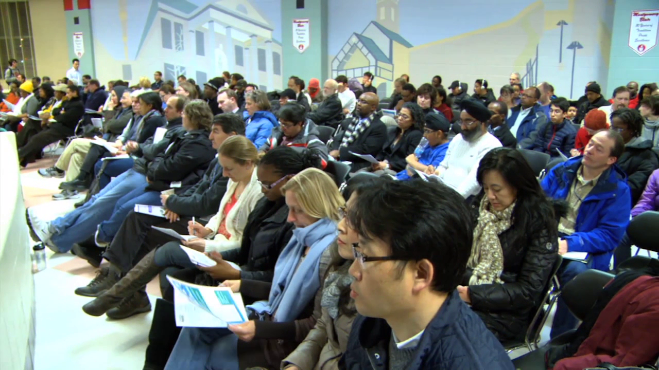 photo of parents at MCPS PARCC event