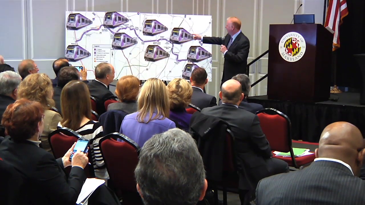 photo of meeting on Purple Line held at University of Maryland college park