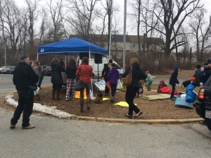 photo of MCPS Sleep In protest Feb. 9