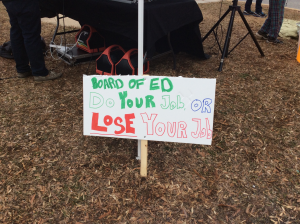 photo of MCPS Sleep In protest Feb. 9