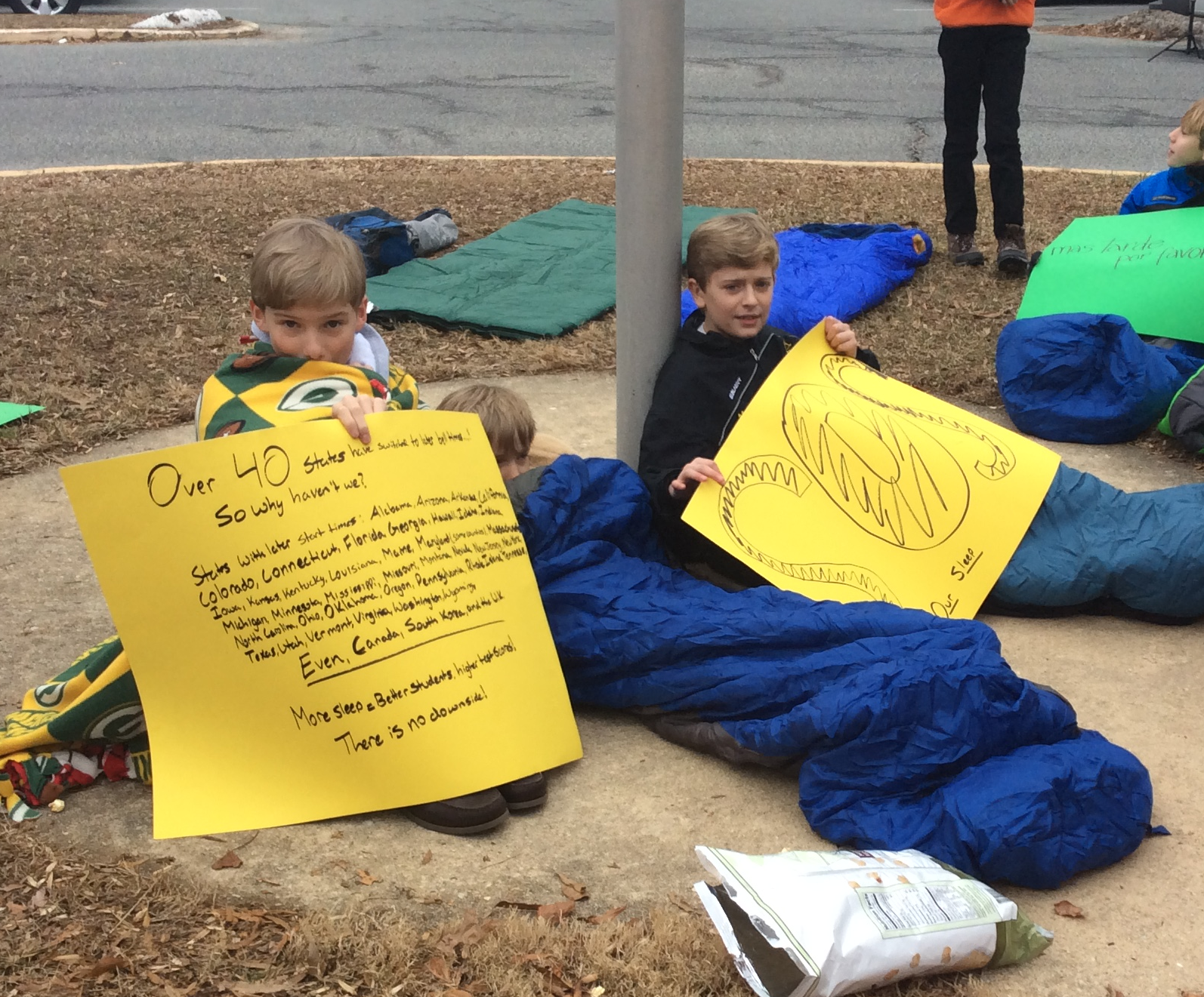 photo of MCPS Sleep In protest Feb. 9