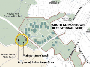 map of proposed solar farm area in South Germantown Recreational Park