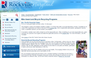 Rockville terrific bikes program