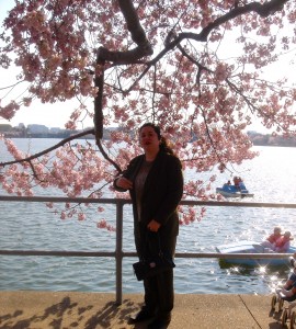Diana Belchase under one of D.C.'s famous cherry trees. (c)