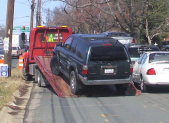 Car being towed