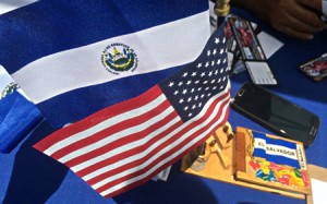 USA & El Salvador Flags at Salvadoran Festival in Wheaton 2015