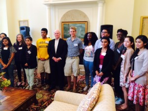Students andprogram founder and benefactor, Dr. William Leahy - CNA Kickoff