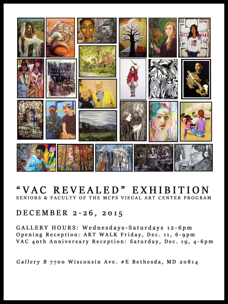 Flyer for Gallery B VAC Revealed exhibit
