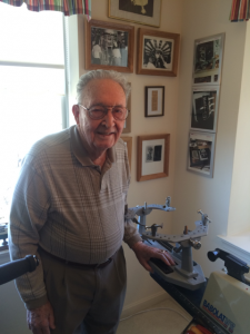 Robert Davis in his office at Riderwood retirement community.