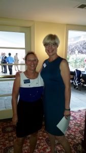 (l:r) Marilyn Balcombe, Gaithersburg-Germantown Chamber of Commerce President & CEO and Elizabeth Cromwell, Frederick County Chamber of Commerce President & CEO at the 5th Annual “Evening of Networking  – Chambers Join Forces” on September 21, 2016 at the Comus Inn.   (Photo credit – Laura Rowles, GGCC Director of Events & Marketing)