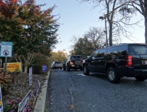 potomac cars lines up on election day
