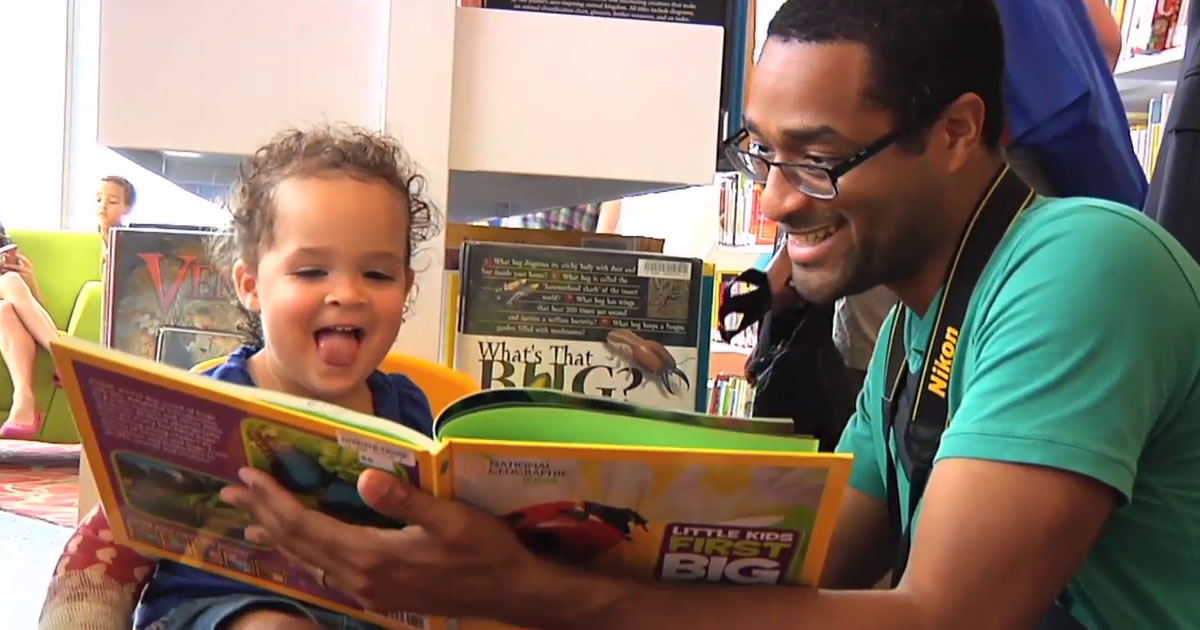 Facebook SS Library Father and Son Reading | Montgomery Community Media