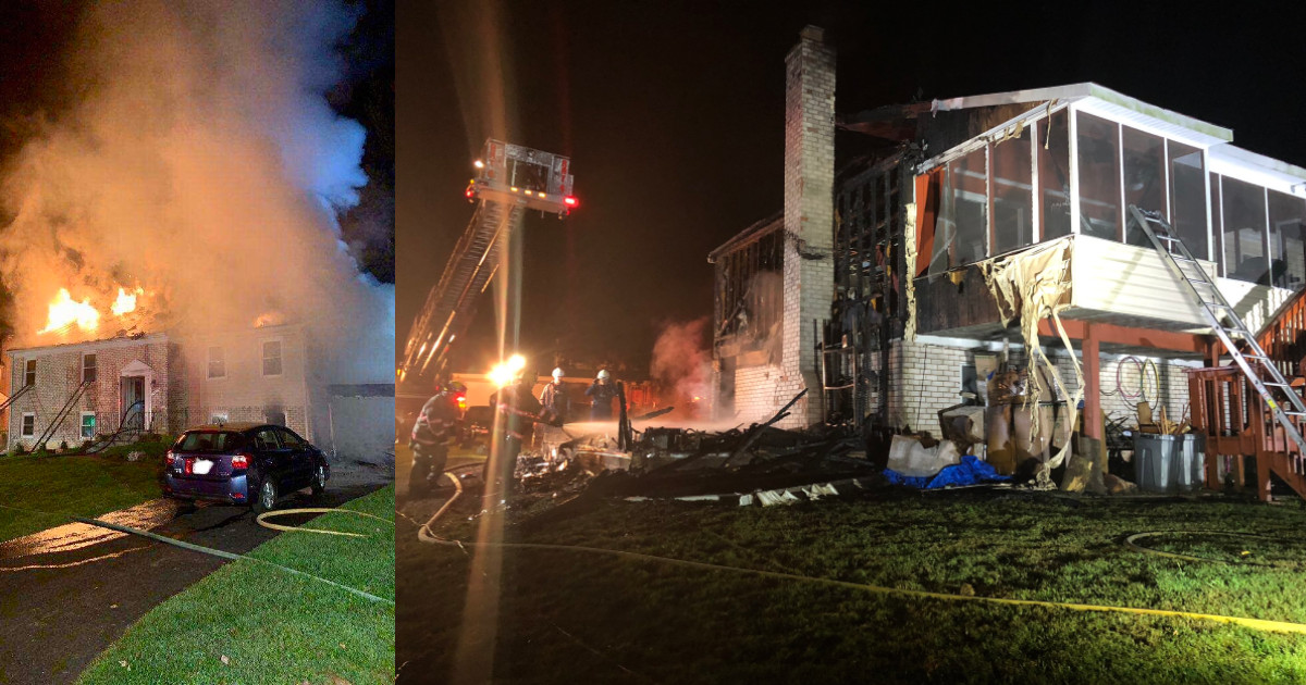 Olney Village Fire Displaces Two Families, Injures Firefighter
