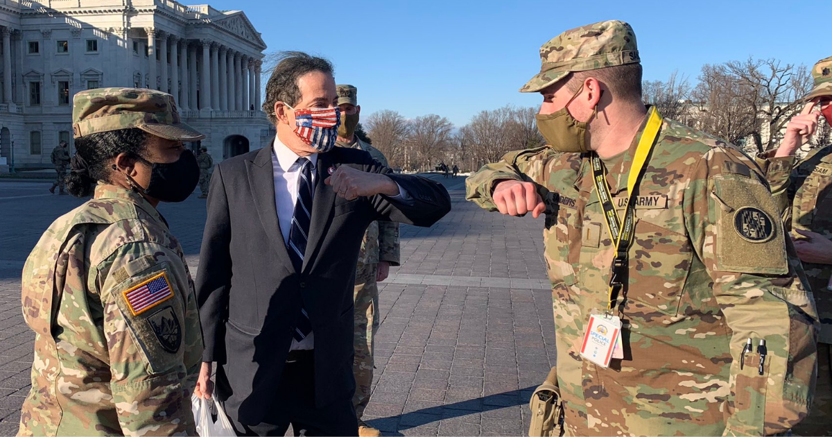 Raskin, Van Hollen, Hoyer Visit Maryland National Guard at US Capitol