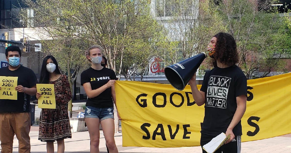 Sunrise Silver Spring Members Rally for Good Jobs For All | Montgomery Community Media - Vimarsana News